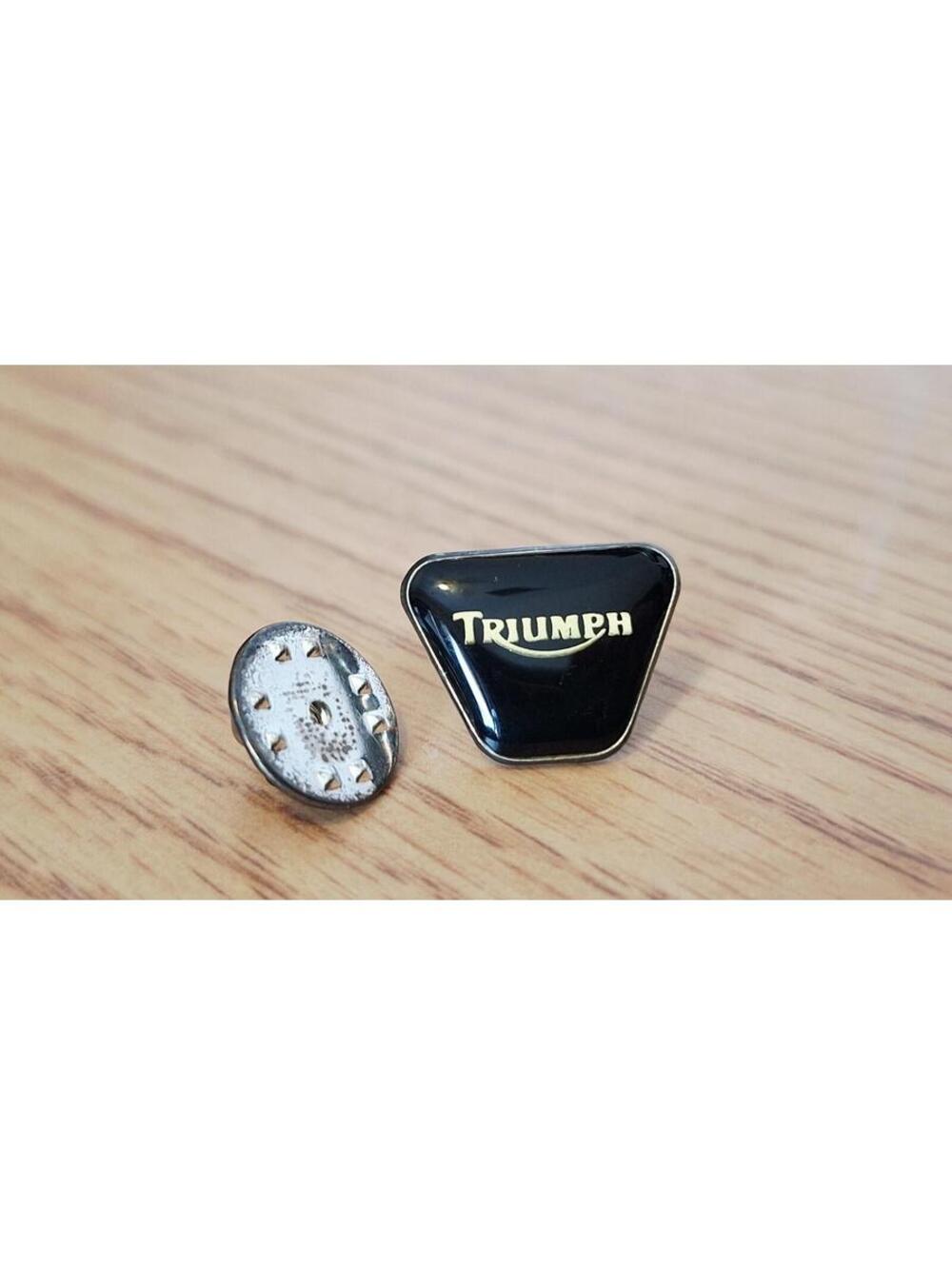 Triumph Motorcycle Triangle Logo Lapel Pin Black Enamel Gold Tone Biker Hat Pin